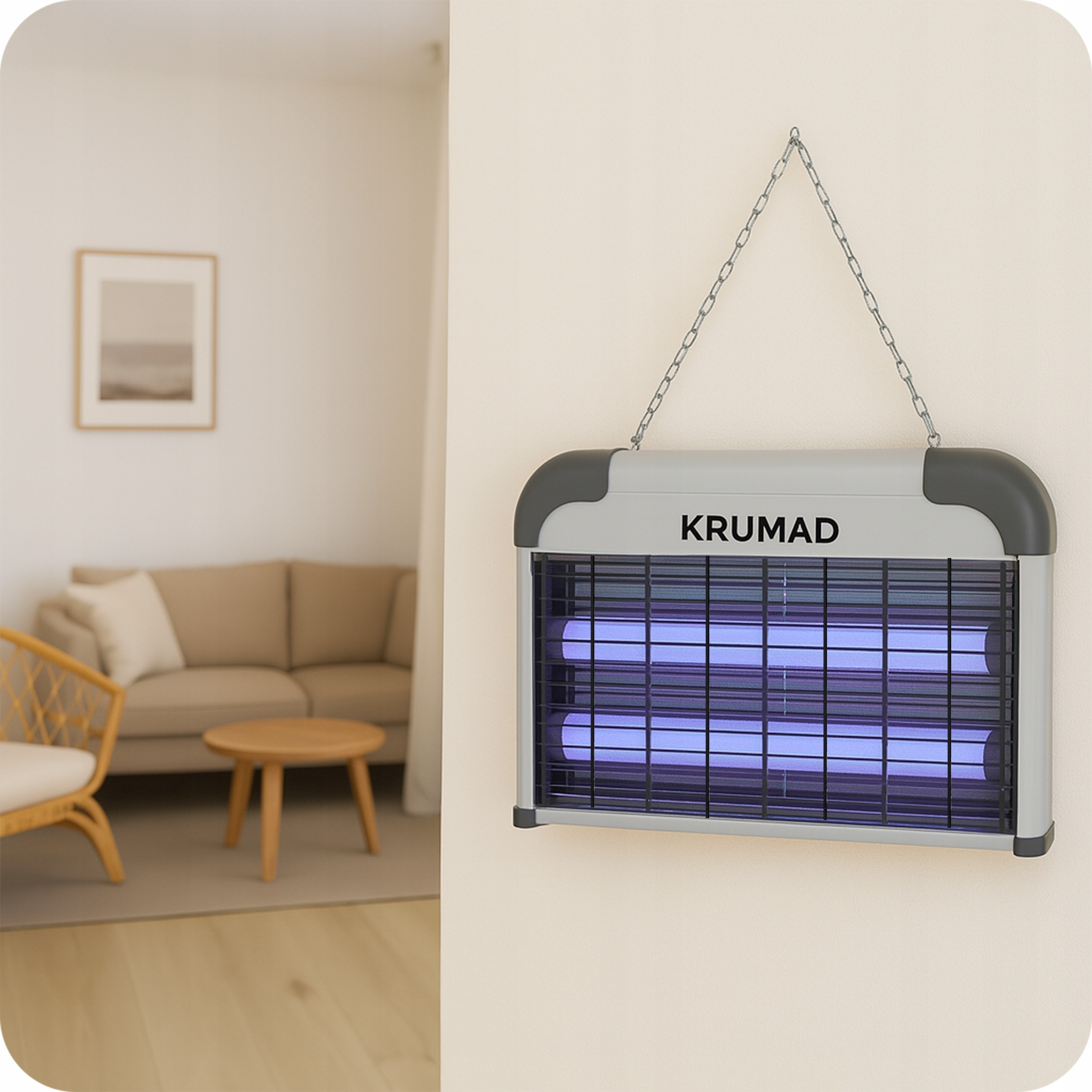 Lampa Owadobójcza Na Komary Muchy Owady UV 30W Pułapka Elektryczna Wisząca