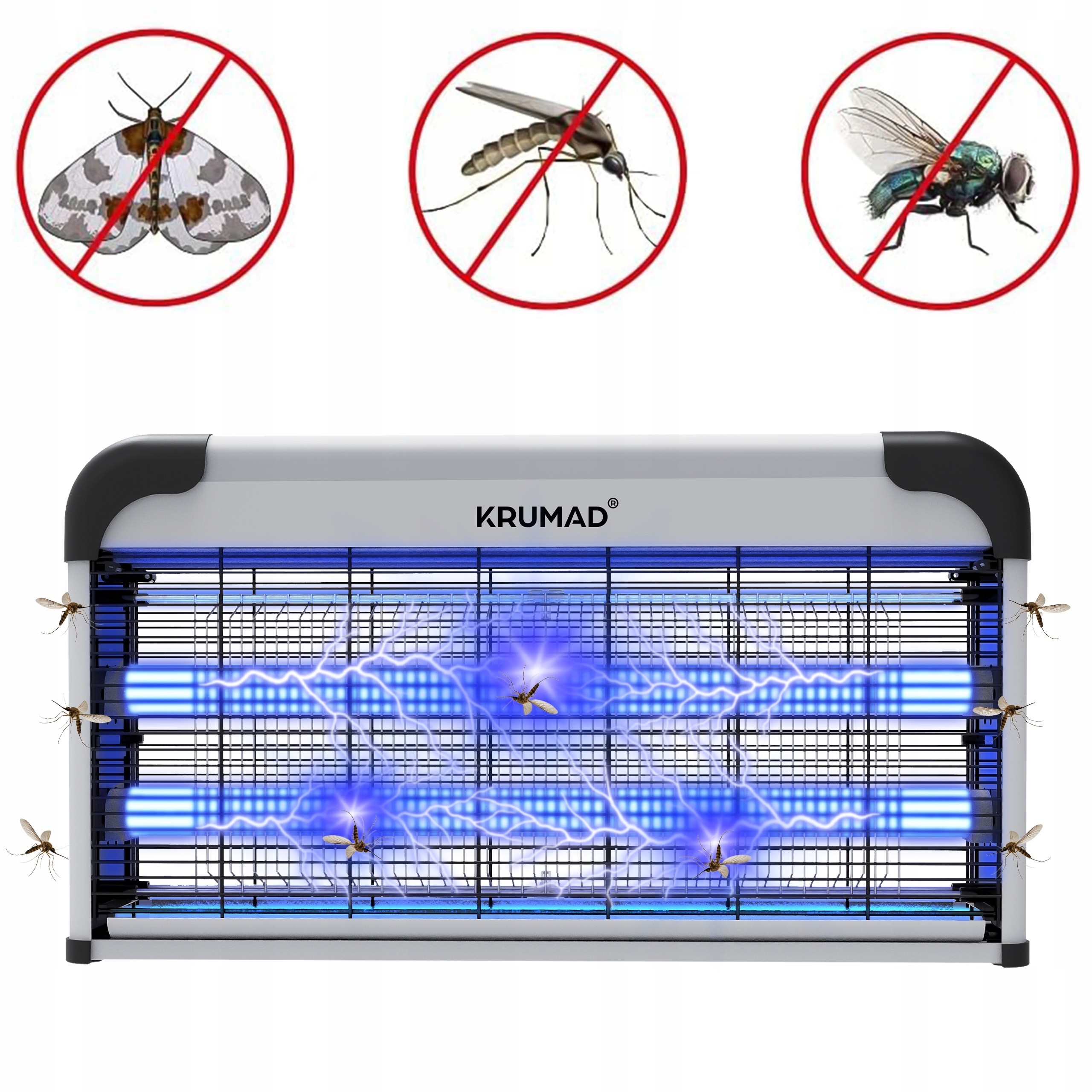 Lampa Owadobójcza Na Komary Muchy Owady UV 30W Pułapka Elektryczna Wisząca