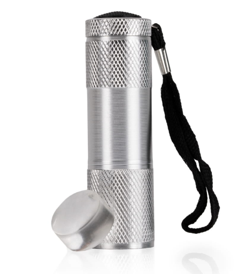 Mini latarka LED/UV 9V do paznokci ze stemplem do stampingu