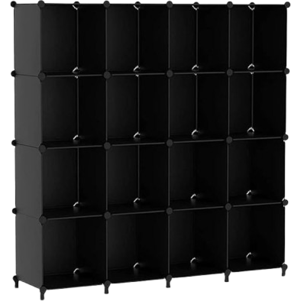 Modułowy organizer, 16 modułów, regał w kształcie kostki, regał 30x30 -10kg, regał do książek