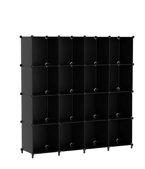 Modułowy organizer, 16 modułów, regał w kształcie kostki, regał 30x30 -10kg, regał do książek