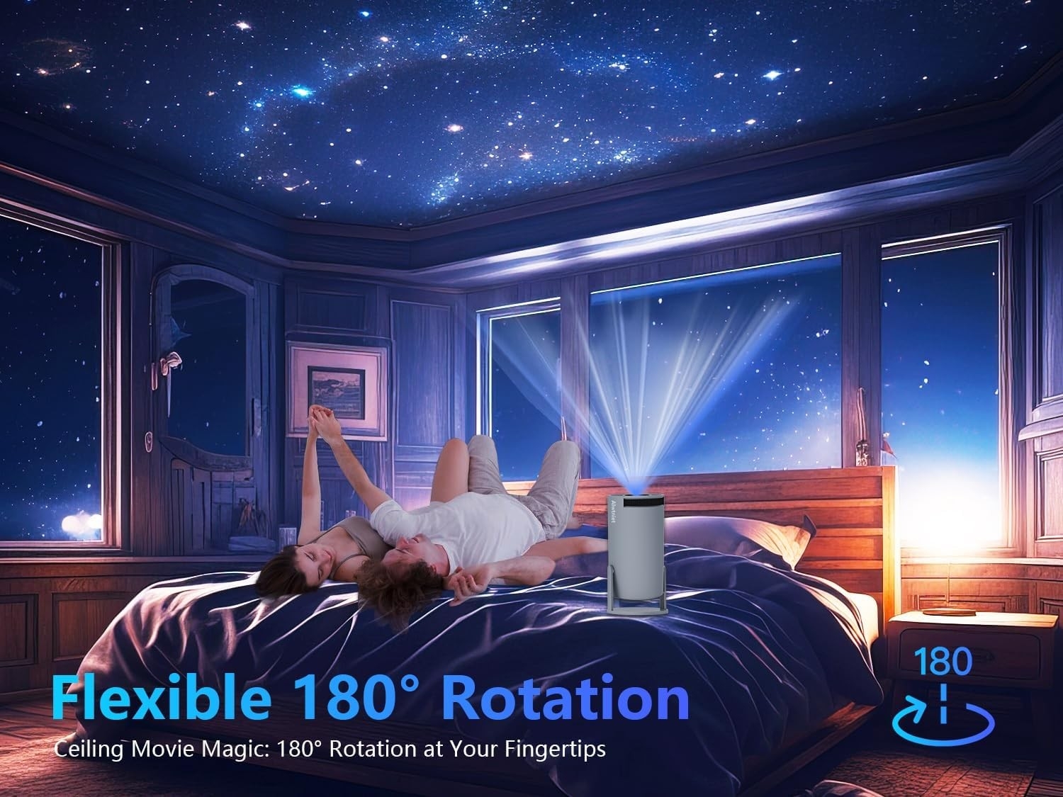 Rzutnik Magcubic HY300, projektor multimedialny obrotowy 180°, rzutnik LED przenośny
