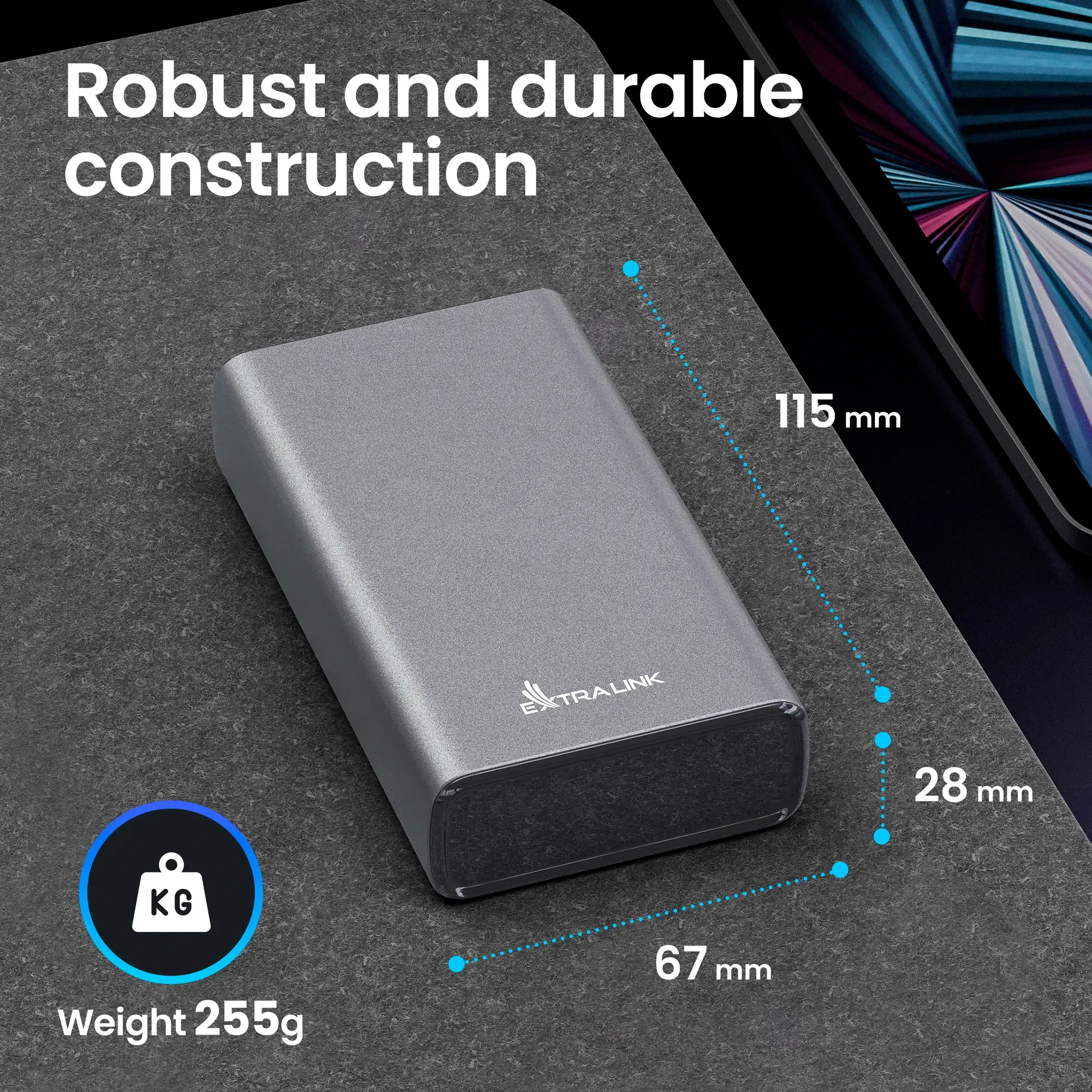 Powerbank Extralink EPB-126 –  20000 mAh z PD 45W i Type-C
