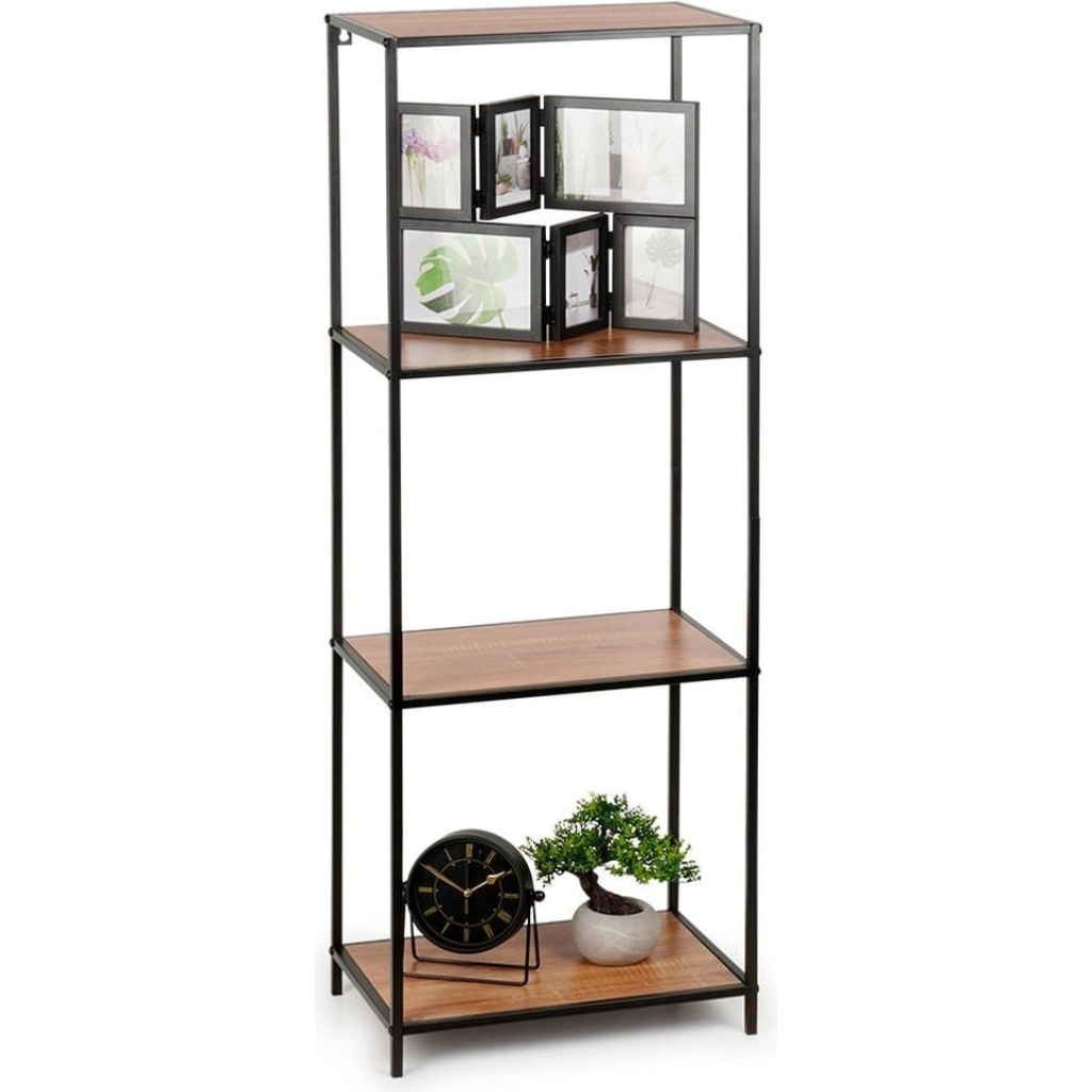 Regał Metalowy Czarny z 4 Półkami 46x30x130 cm – Minimalizm i Funkcjonalność w Nowoczesnym Stylu