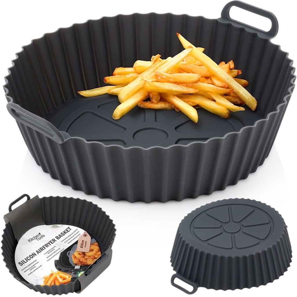 Wkład do frytkownicy Air Fryer beztłuszczowej silikonowy szary 20 cm