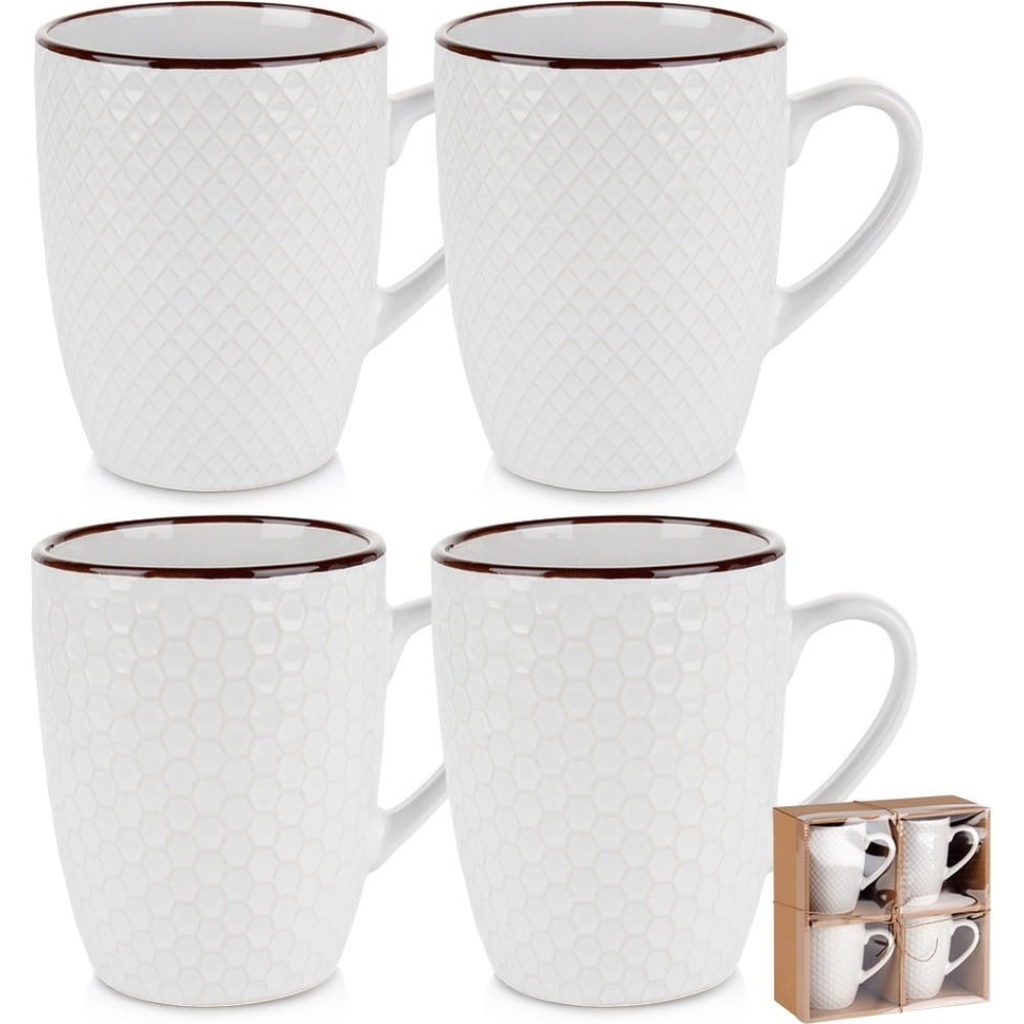 Kubki ceramiczne białe 400 ml 4 szt.