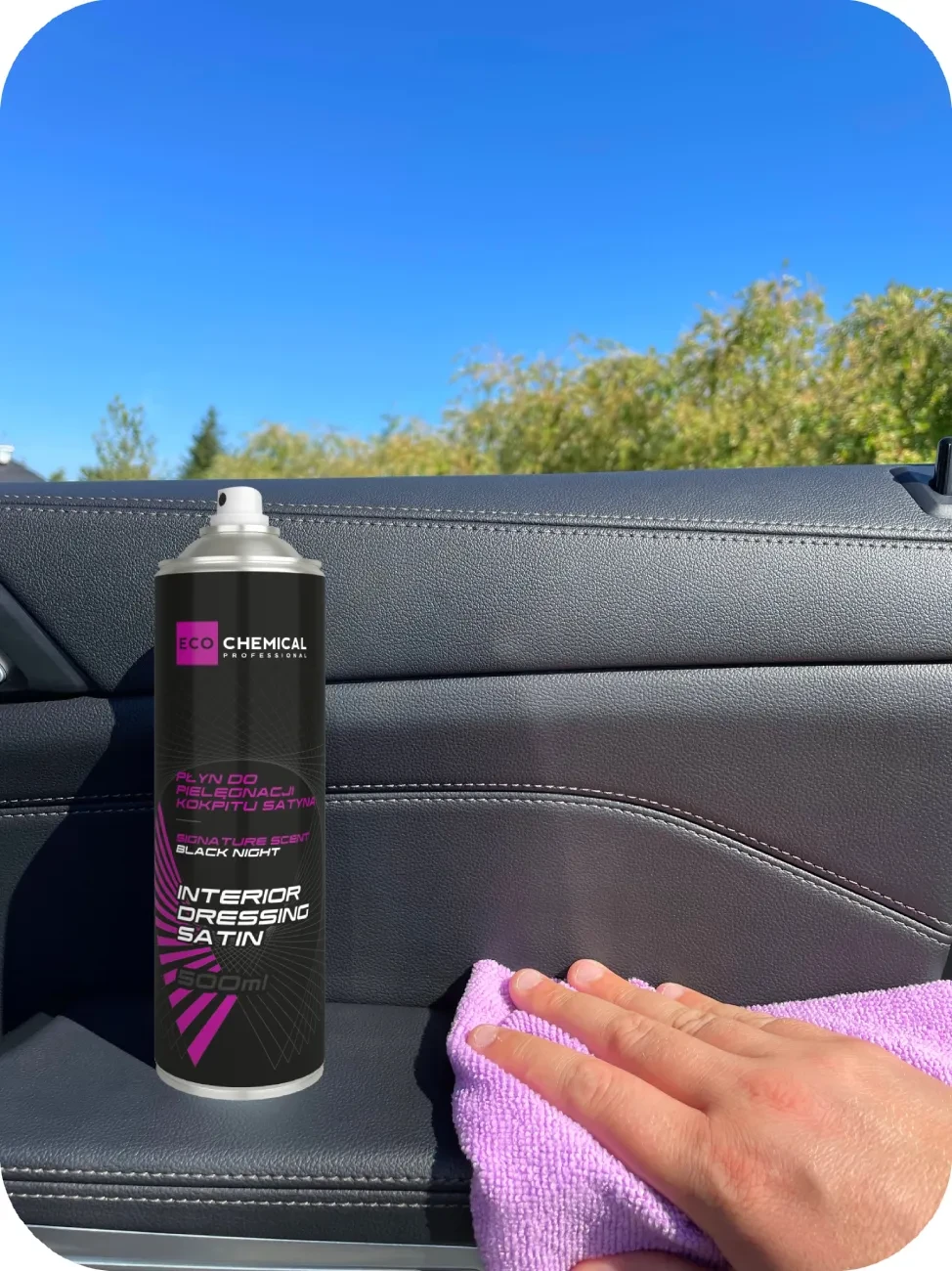 Antystatyczny preparat do wnętrza auta z filtrami UV 500ml – czyści, chroni i odświeża