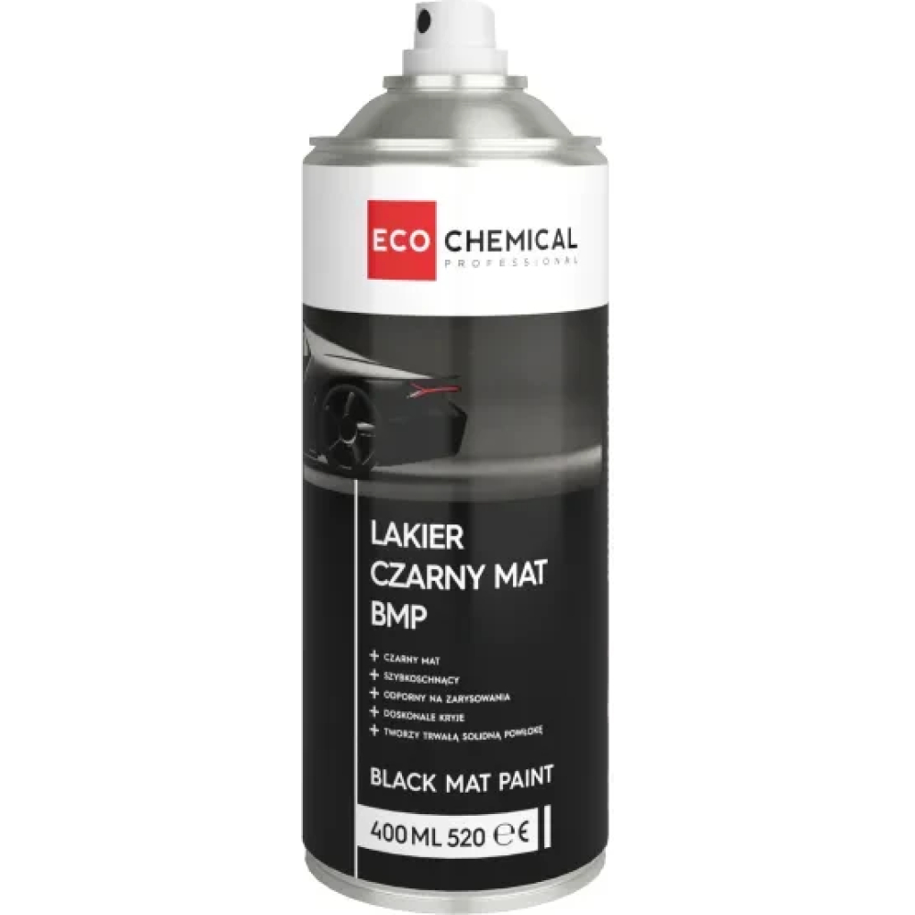 Lakier akrylowy czarny matowy do metalu 400 ml Black mat