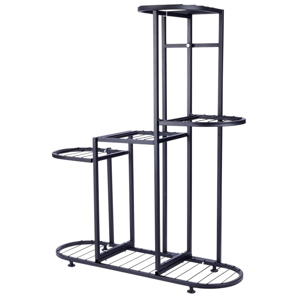 Kwietnik metalowy czarny 5-poziomowy 84,5 cm