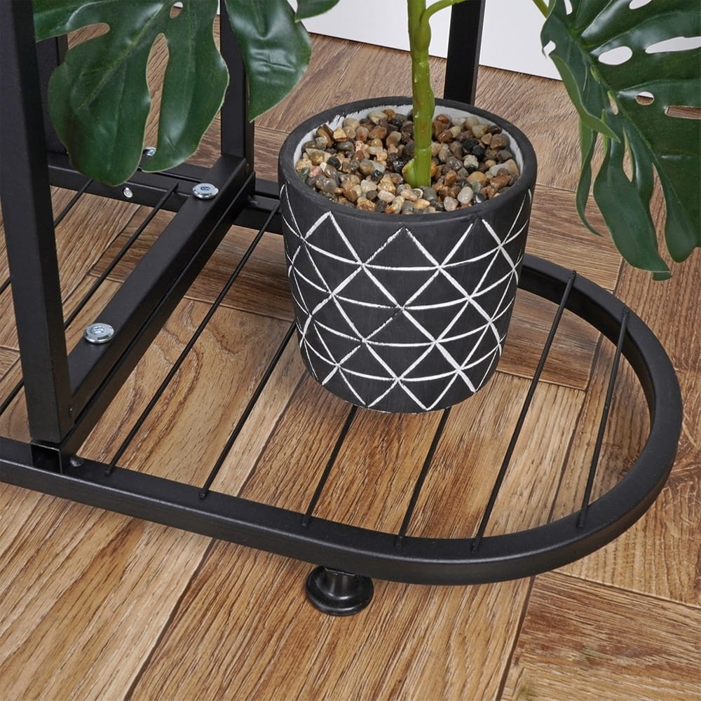 Kwietnik metalowy czarny 5-poziomowy 84,5 cm