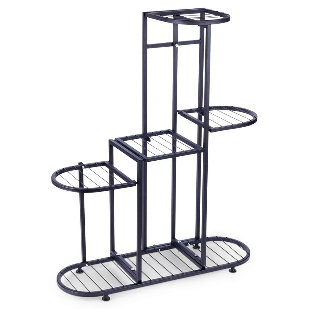 Kwietnik metalowy czarny 5-poziomowy 84,5 cm