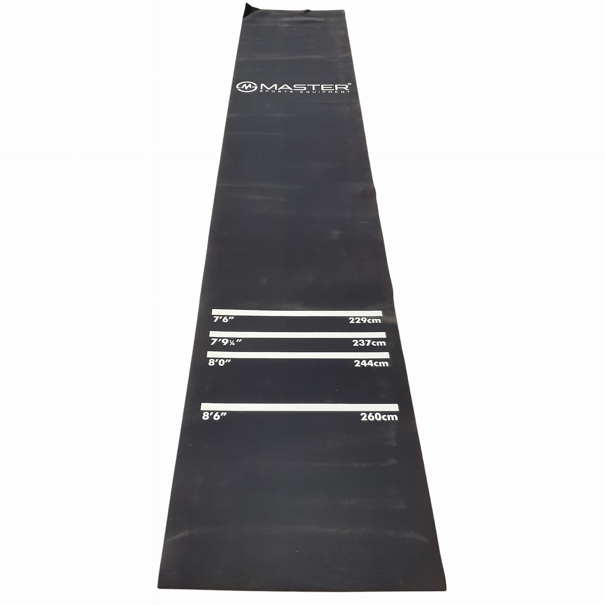 Mata do rzutek MASTER 300x60 cm z dystansami, dywan do darta – gumowa, czarna