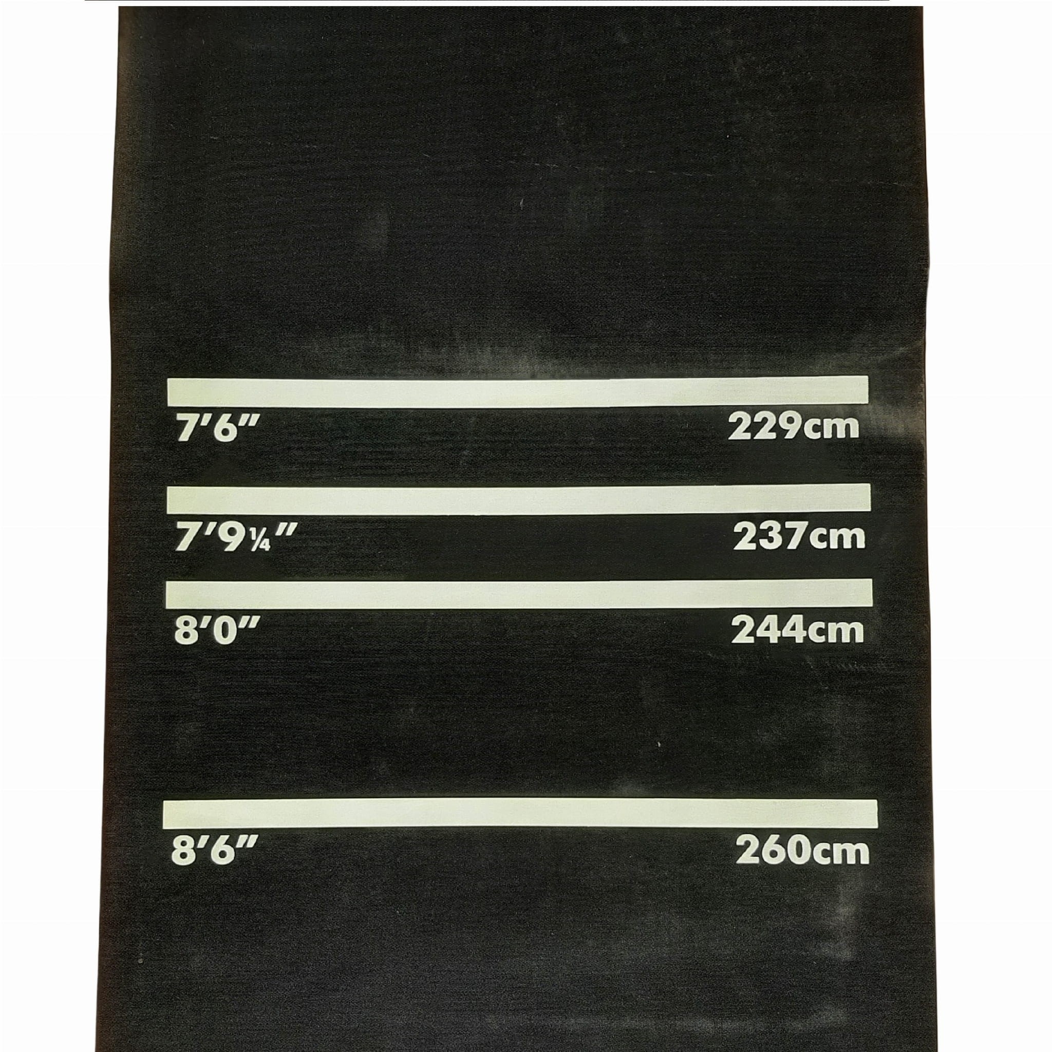 Mata do rzutek MASTER 300x60 cm z dystansami, dywan do darta – gumowa, czarna