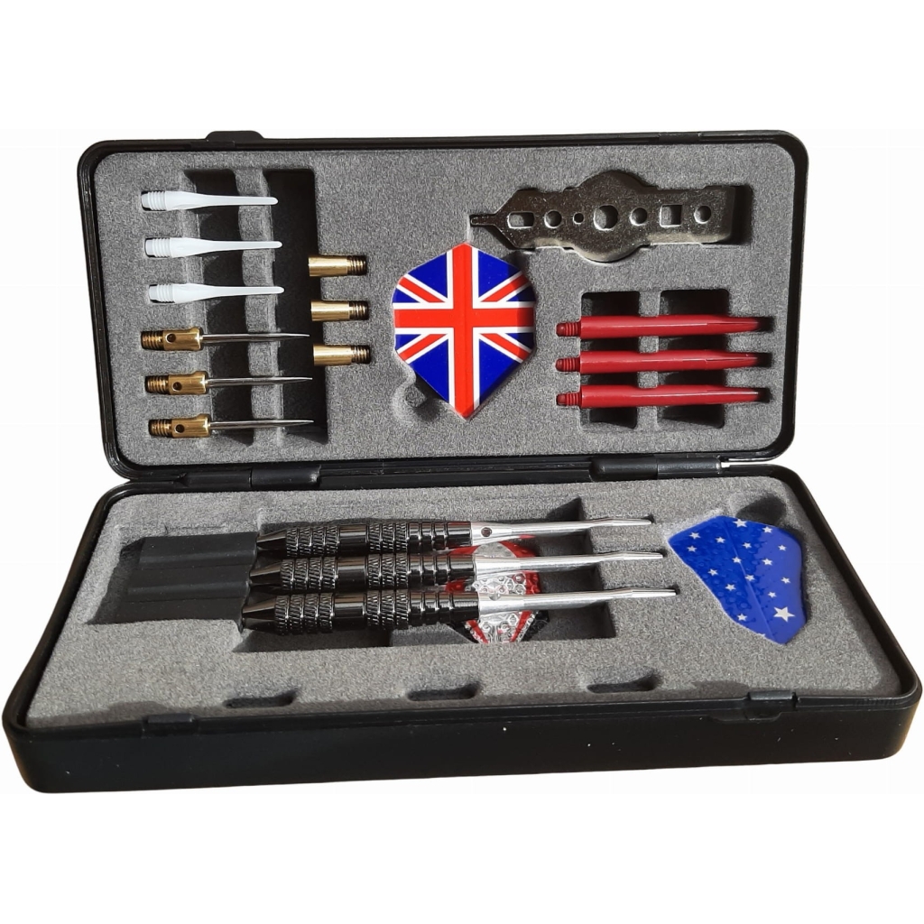 Zestaw rzutek do darta MASTER 3 szt. + akcesoria – 16 g, etui