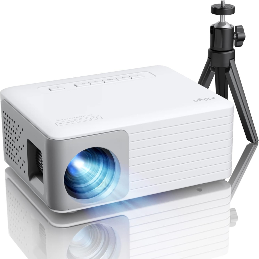 Mini Projektor AKIYO O1 – HD 720P, przenośny, 142", złącza HDMI/USB