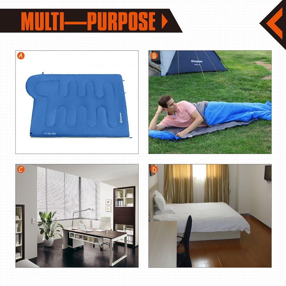 Śpiwór KING CAMP Oasis niebieski - Prawy zamek