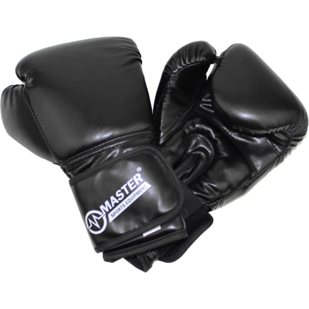 Rękawice bokserskie MASTER TG12 – 12 OZ, PU, pianka, rzep, czarne
