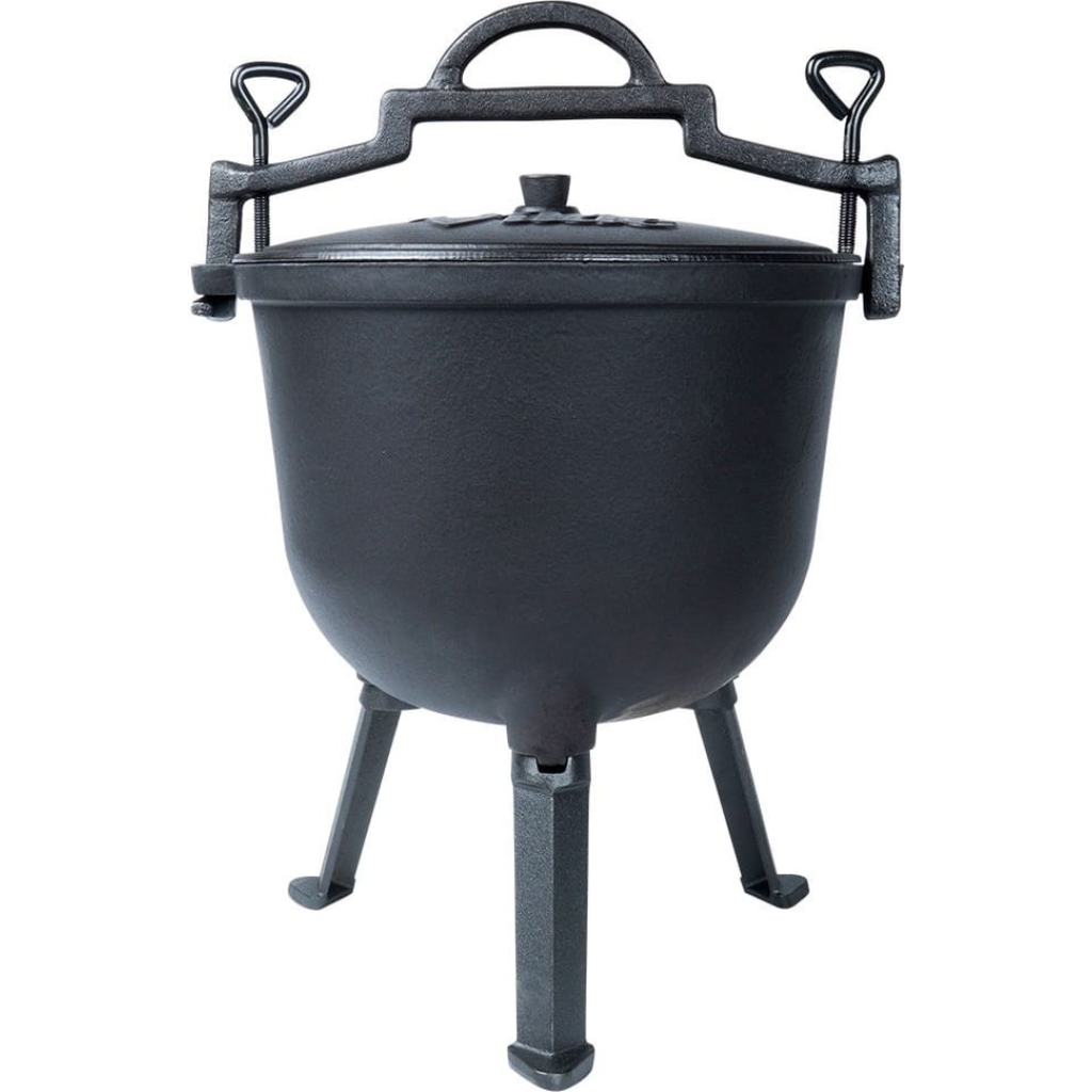 Kociołek żeliwny 10L z pokrywką | ognisko, grill, palenisko, kemping
