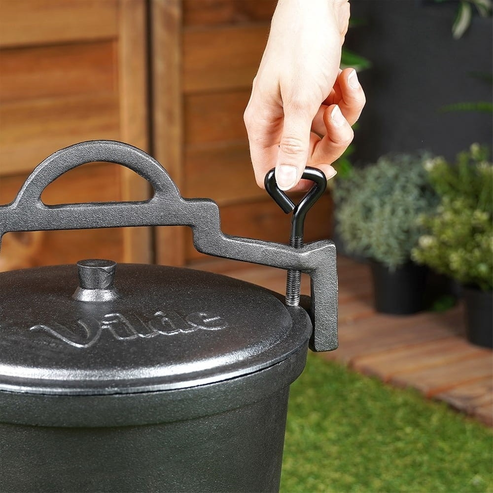 Kociołek żeliwny 10L z pokrywką | ognisko, grill, palenisko, kemping