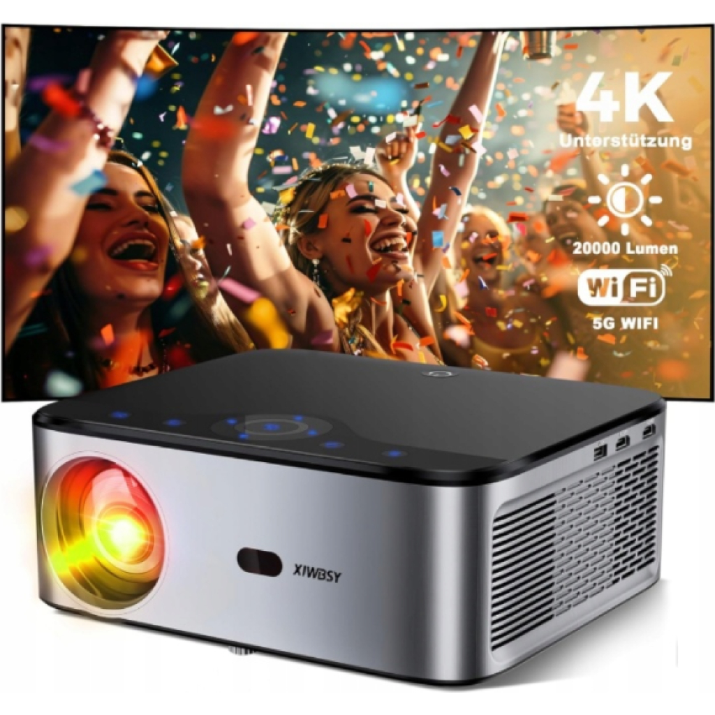 Projektor XIWBSY T07 LED 1080p 4K WiFi Bluetooth Smart TV 300"  Android   BRAK PILOTA