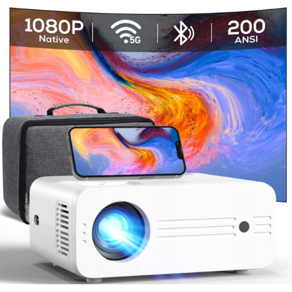Projektor rzutnik kino przenośne 13000 Lux Full HD 1080P 4K LED iZEEKER
